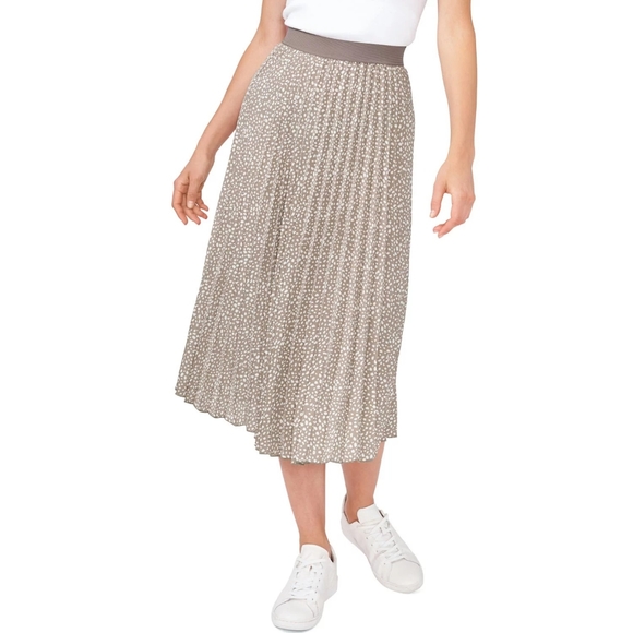 NWT Vince Camuto Womens Pull On Elastic Waist Pleated Midi Skirt - Picture 2 of 6